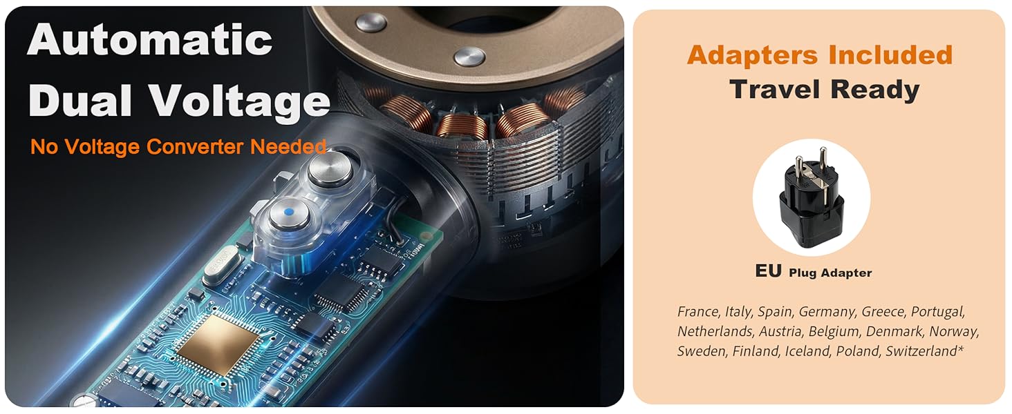 dual voltage hair dryer