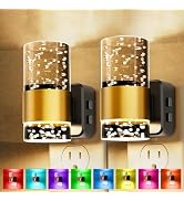 Night Lights Plug into Wall, Color Changing Night Light with Rotatable Plug, Dusk to Dawn Light S...