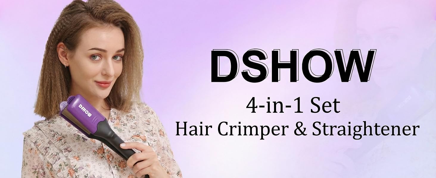 DSHOW 4-in-1 Hair Crimper and Straightener
