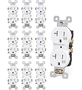 AIDA Duplex Receptacle Outlet, 20Amp 125V Wall Outlet, Residential, 3-Wire, Self-Grounding, UL Li...