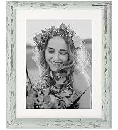 AEVETE Picture Frame 8x10 Light Green Photo Frames Rustic for Wall and Desk Decor