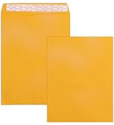 10x13 Catalog Envelopes Self Seal 100 Pack, Goefun 100GSM Paper Yellow Brown Manilla Envelopes wi...
