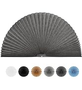 Maritown Arch Window Shades No Tools Light Filtering Pleated Fabric Shade Stick on Half Circle Ro...
