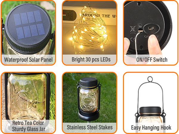 bright mason jar led solar garden lights