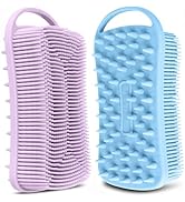 YEALIFE 2PCS Silicone Body Scrubber, Loofah for Women, Gentle Exfoliating Shower Cleaner Bath Bru...