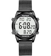 Hearkent Digital Talking Watch&Pedometer,Announces time/Steps/Calories in English,Step Tracker fo...