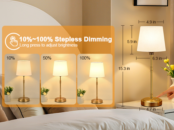 Stepless dimming touch lamps