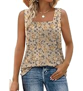 WIHOLL Women's Square Neck Tank Top