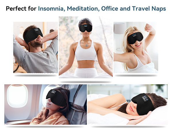 sleep headphones bluetooth sleep eye mask headphones headband for side sleepers cool gadgets gift