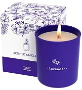 Lavender Candles for Home Scented, 8 oz Scented Candles Present, Purple Jar Wax, Made with Soy fo...