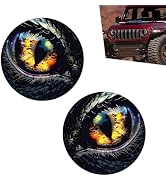 Qurbuns 2 PCS Beast Eyes Headlight Decals, 3D Stereo Eyes Headlight Sticker, Round Headlamp Stick...