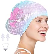 WHALE Extra Large Swim Cap Designed for Men and Women with Thick, Long Hair, Hair Extensions Or A...