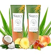 Saavy Naturals 2 PACK Tropical Coconut Body Cream, 8.5 Ounces Body Cream For Man and Women
