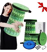 Upgraded 19.7"Portable Collapsible Folding Stool with Cushion Retractable Telescoping Foldable St...