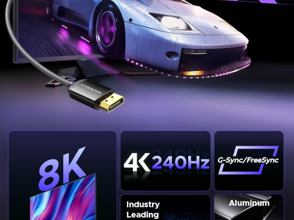 USB C to DisplayPort 1.4 Cable 8K