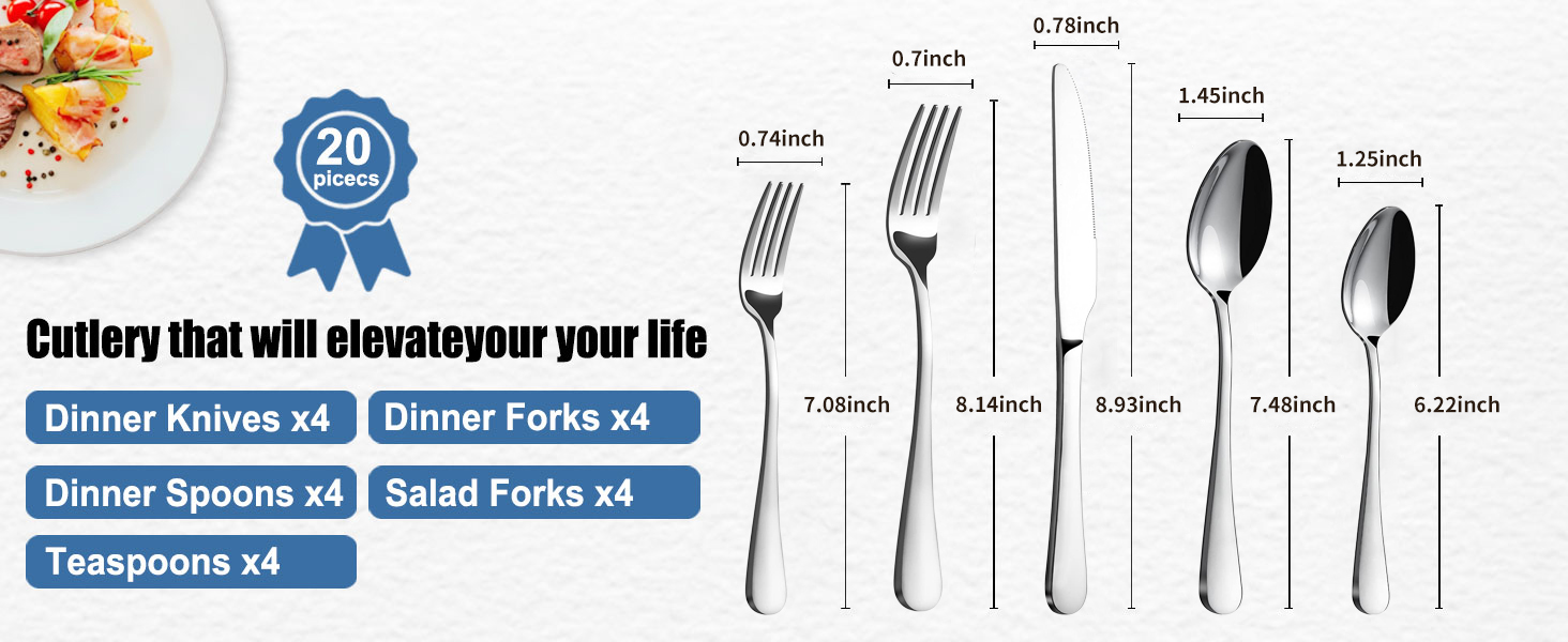 stainless steel silverware set