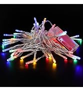 Lomotech Battery Operated Christmas Lights - 2 Pack Total 16ft 50LEDs Battery String Lights with ...