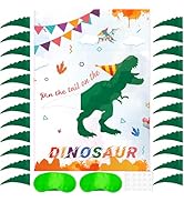 T-Antrix Pin The Tail on The Dinosaur Game -Dinosaur Party Games for Kids Boys with 21'' x 28'' P...