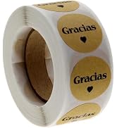 500 Pcs Brown Spanish Thank You Stickers Self Adhesive Kraft Gracias Label Sticker Small Business...