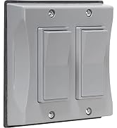 Hubbell 5127-0 2-Gang Weatherproof Cover, Vertical, Decorator, Gray, Shrink