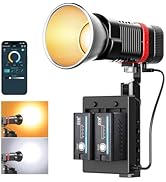GVM PL60B 60W Video Light for COB Studio Lights, Portable Photography Lighting for Recording, Han...
