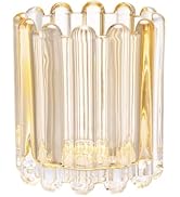 Tiita Glass Makeup Brush Holder Organizer - Crystal Clear Desktop Stationery Storage for Cosmetic...