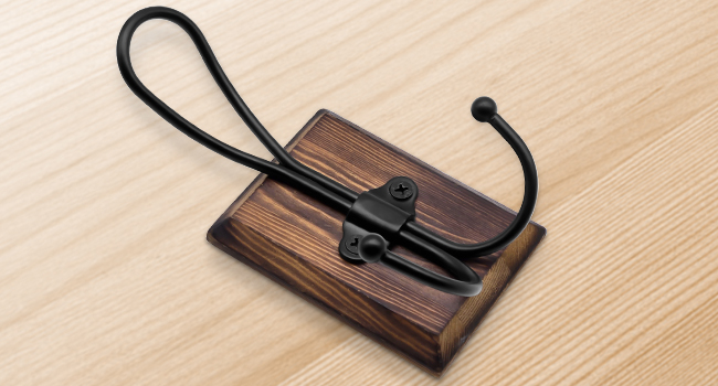 SZOHF0002 pine wood wall hanger bathroom towel hook Colgador madera nogal baño gancho toallas