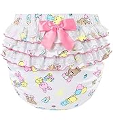 Littleforbig Silky Washable Reusable Waterproof Ruffled Lace Bow Baby Cuties Pattern Ruffle Adult...