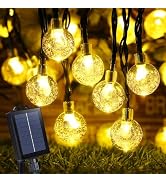 Joomer Solar Powered String Lights,39FT 60 LED Outdoor Solar String Lights Crystal Ball Lights 8 ...