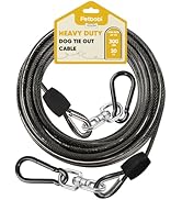 Petbobi Heavy Duty Dog Tie Out Cable Up to 300Lbs - 30FT Extra Strong Wire Cable for Large Pets -...