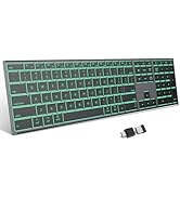 OMOTON Wireless Keyboard for Mac with Forged Metal Frame - 2.4G & Dual Bluetooth (BT1/BT2), Type-...