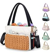 DALINDA Crochet Bag Organizer,Yarn Bag and Tote- Yarn Storage with Multiple Pockets for Crochet S...