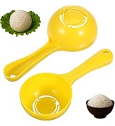 2 Pcs Yellow Half Round Rice Spoon Mold,Rice Serving Spoon Mold, Rice Ball Sushi Maker,Rice Ball ...