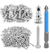 230pcs Zinc Self-Drilling Drywall Anchors - 115pcs Dry Wall Anchors and 115pcs Screws, Dry Wall A...