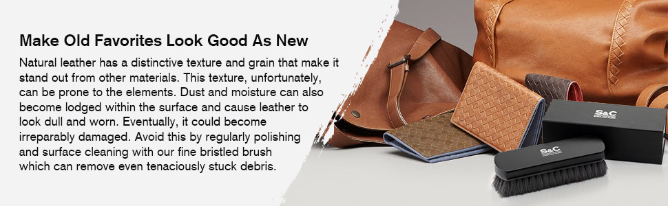 horsehair brush to clean all of your leather goods purse wallet bag jacket shoes belt