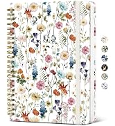 Lined Spiral Journal Notebook for Women, Cute A5 College Ruled Hardcover Notebook for Work & Note...