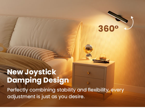 360 degree joystick design comparison showing superior stability over magnetic wall lights.