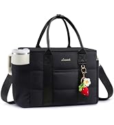 LOVEVOOK Insulated Lunch Bag Women, Puffer Adult Lunch Box for Women Black | Adult Lunch Bag with...