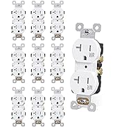 AIDA Duplex Receptacle Outlet, 20Amp 125V Wall Outlet, Residential, 3-Wire, Self-Grounding, UL Li...