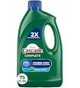 Cascade Complete Dishwasher Detergent Liquid Gel, Fresh Scent, 75 oz