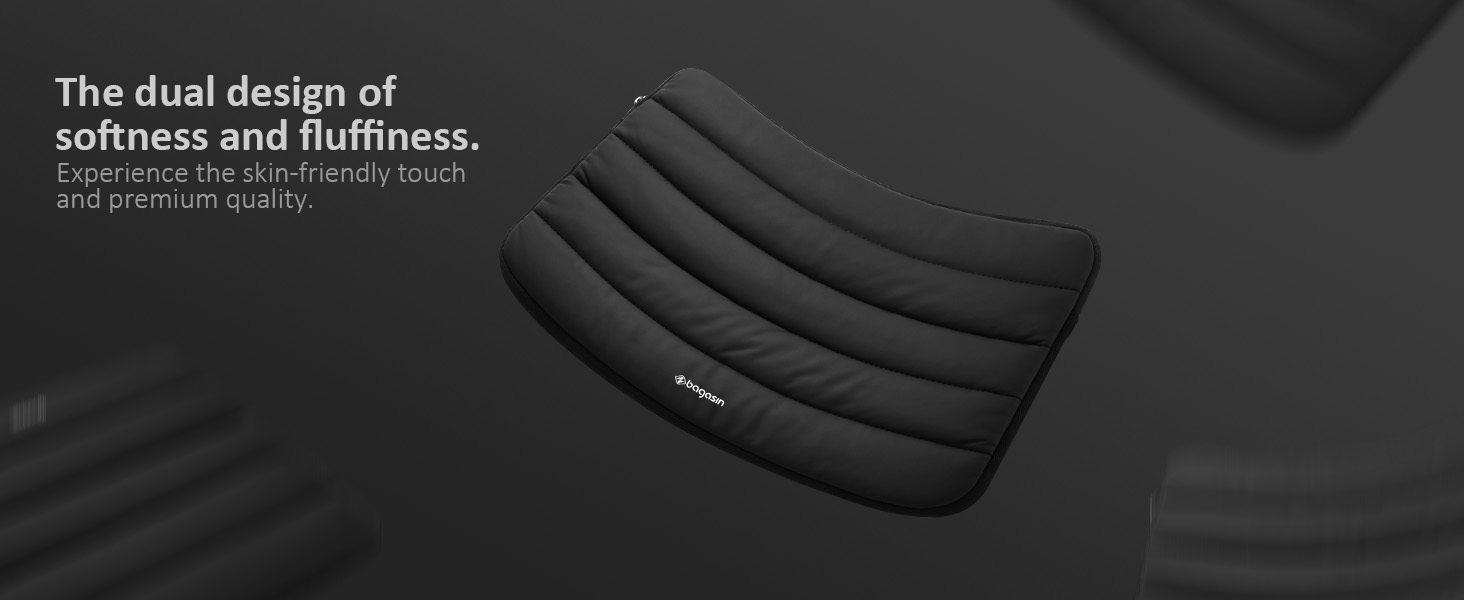 Black puffy laptop sleeve
