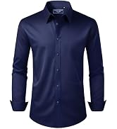 Alimens & Gentle Men's Dress Shirt Regular Fit Stretch Stain Shield Long Sleeve Solid Business We...