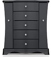 RR ROUND RICH DESIGN Jewelry Box - Made of Solid Wood with Tower Style 4 Drawers Organizer and 2 ...