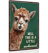Piemow Funny Alpaca Bathroom Metal Sign Vintage Toilet Washroom Wall Decor Well This is A Little ...