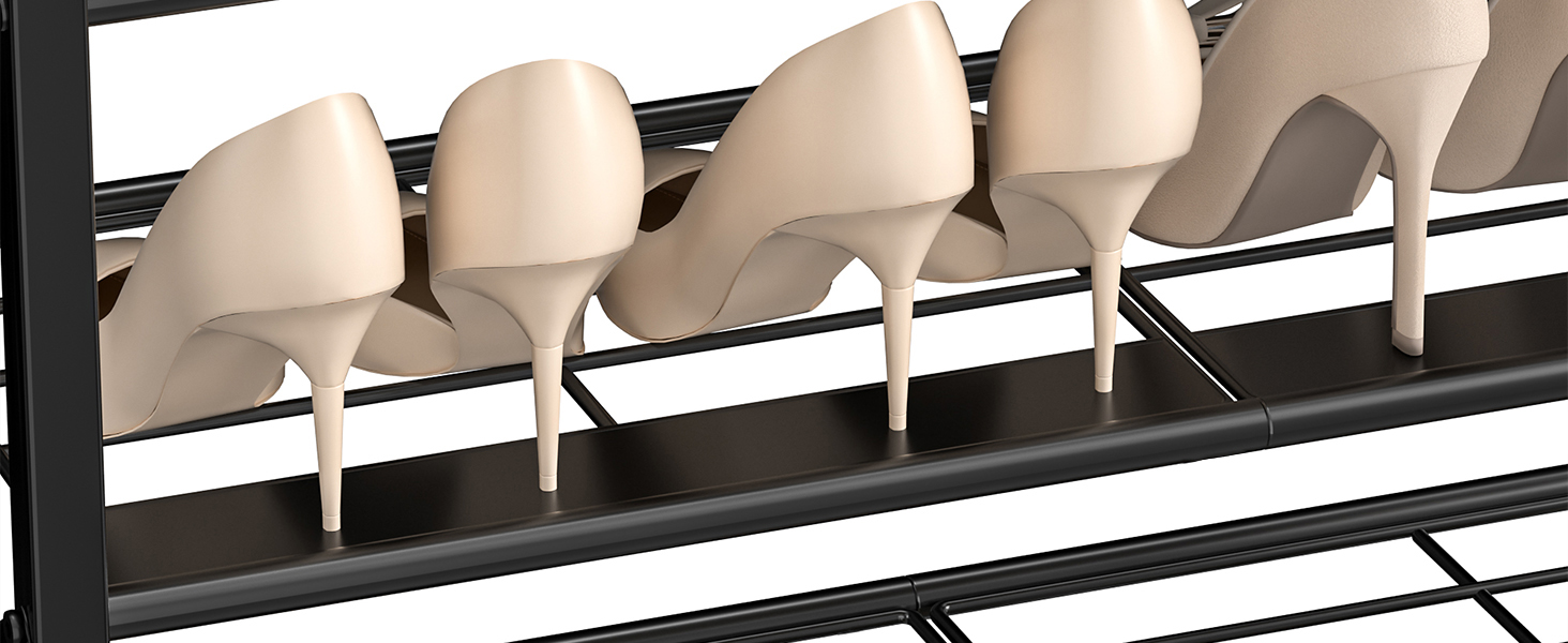 5 Tier Shoe Rack for Entryway, Shoe Storage Organizer with 2 Drawers, Metal Shoe Shelf