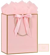 JMANNI Gift Bag, 1PCS Gift Bags Large with Ribbon and 1 Greeting Cards 2 Tissue Paper, Portable P...