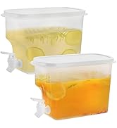 Jucoan 2 Pack 1 Gallon Fridge Beverage Drink Dispenser with Leak-proof Spigot, Plastic Cold Drink...