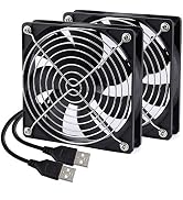 2 Packs Wathai 120mm x 25mm 120mm 5V USB Fan for Receiver AV cabint Game Console PC Laptop TV Box...