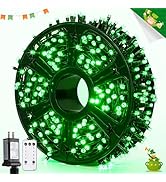 JMEXSUSS 400 LED Green St Patricks Day Lights Plug in, 132ft Christmas Lights with Remote, 8 Mode...