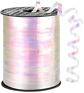 Iridescent White Curling Ribbon 600 Yards 1/5 Inch Balloon String Ribbon Thin Crafts Ribbon for G...